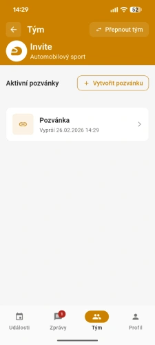 Rozhraní pro editaci pozvánek